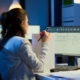 Worker using drawing software on computer
