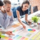 Group of workers discussing marketing